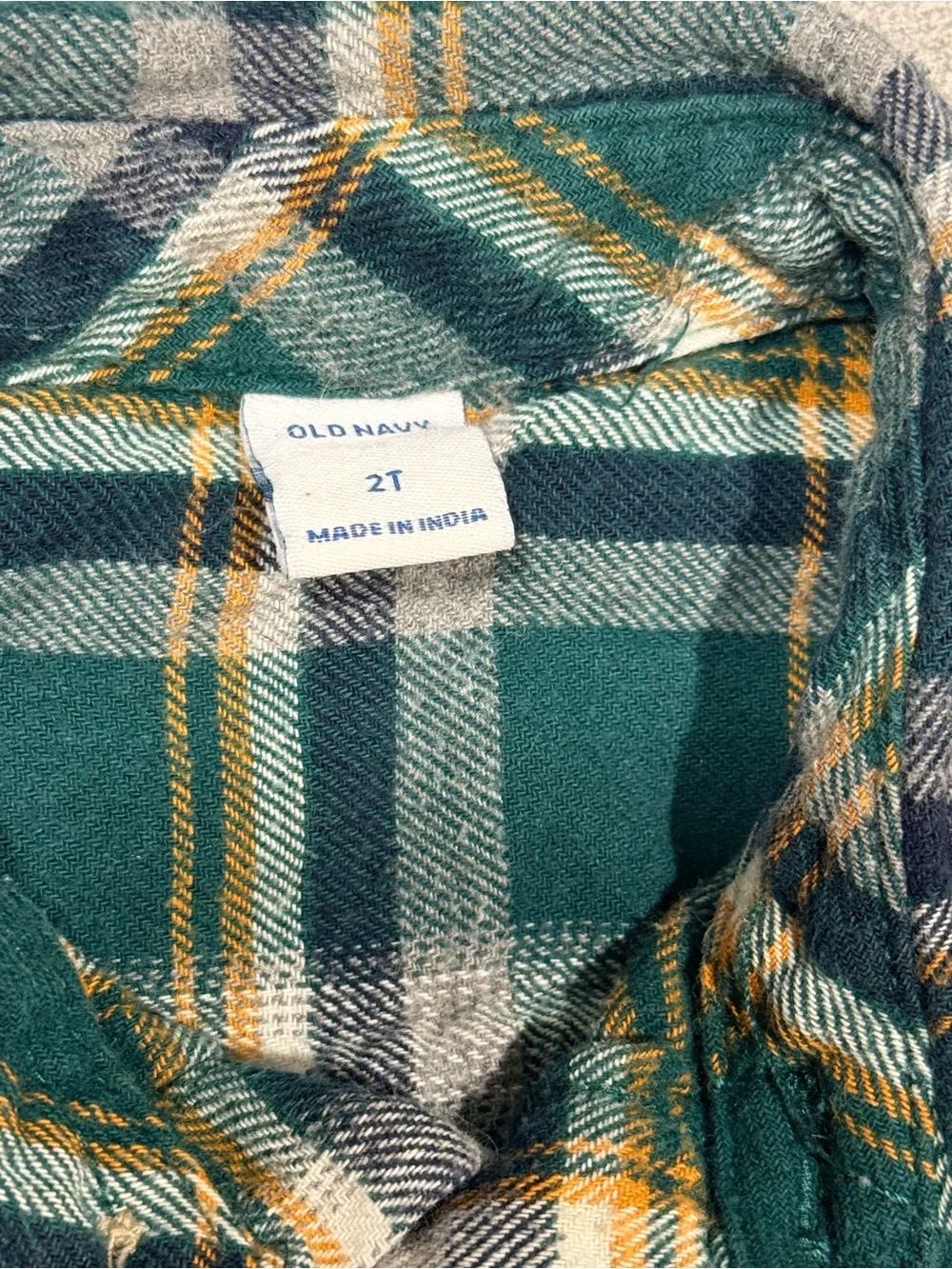 Old Navy Boys Plaid Button-Down Shirts - Navy & Green